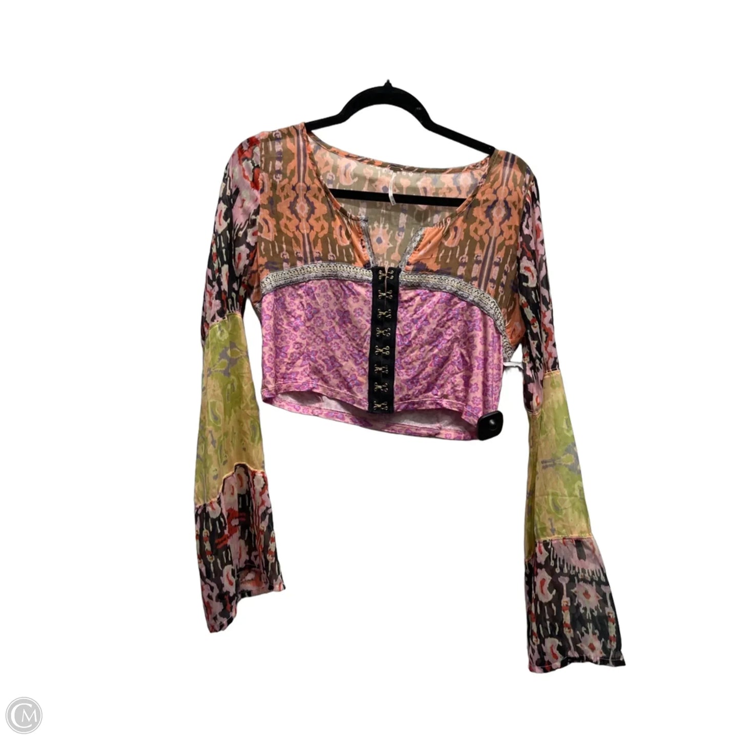 Top Long Sleeve By Free People In Pink & Tan, Size: M