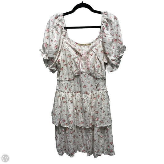 Dress Casual Short By Liberty Love In Pink & White, Size: 1x