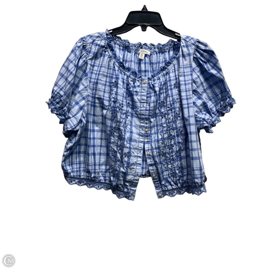 Top Short Sleeve By Free Assembly In Blue, Size: Xxl