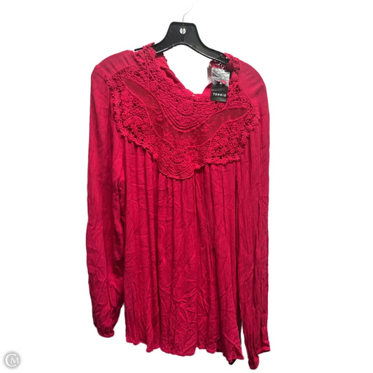 Top Long Sleeve By Torrid In Pink, Size: L