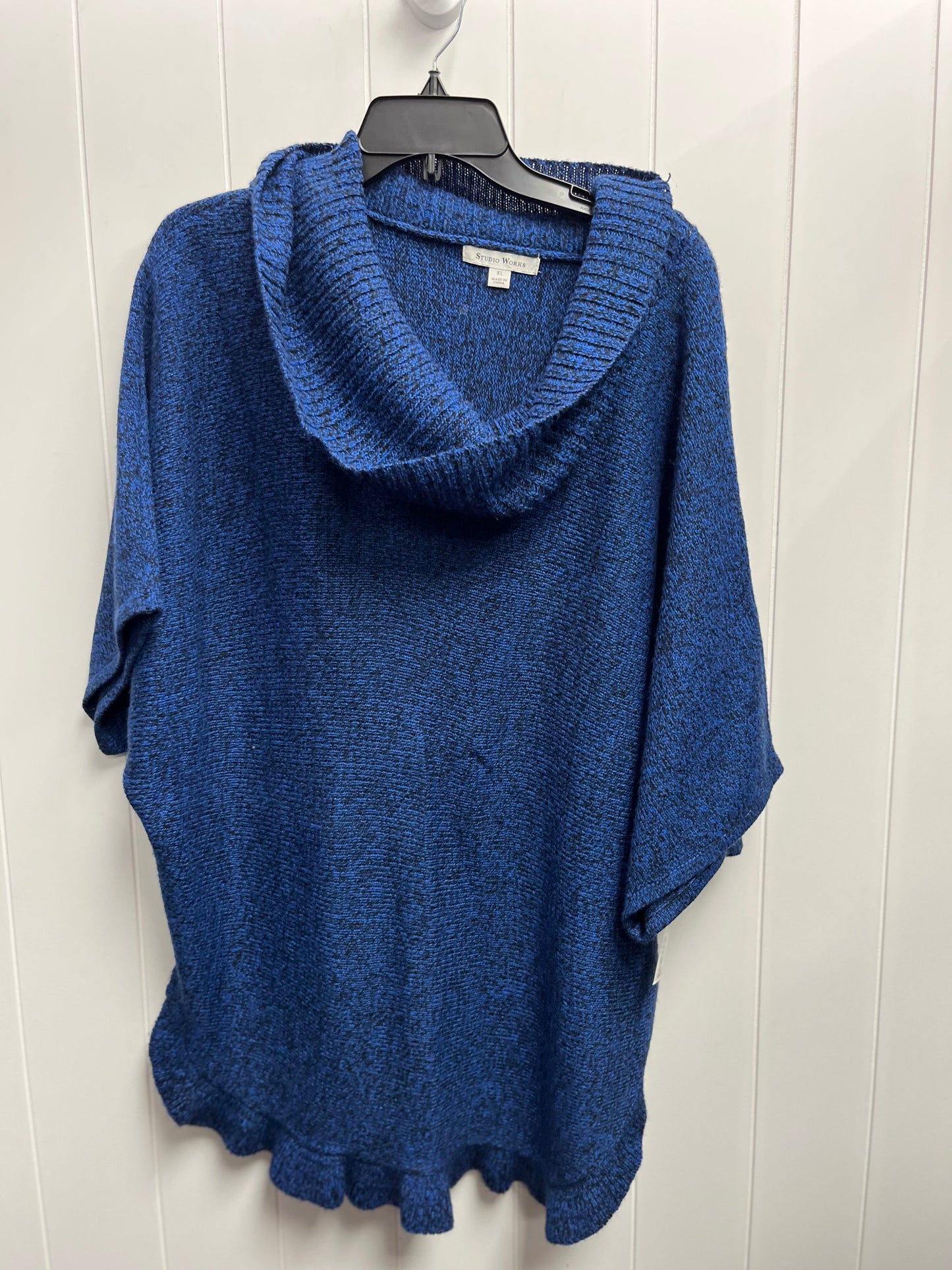 Sweater Short Sleeve By Studio Works In Blue, Size: Xl