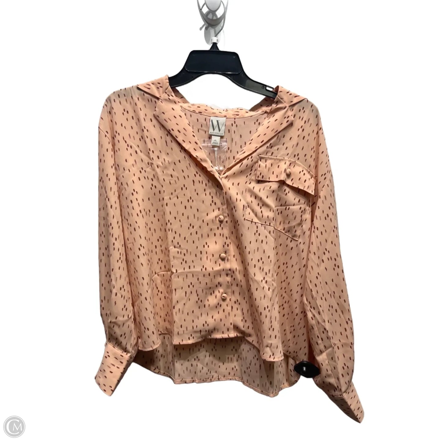 Top Long Sleeve By Worthington In Peach, Size: Lp