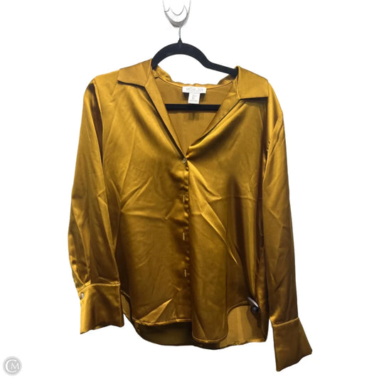 Top Long Sleeve By Rachel Zoe In Gold, Size: L