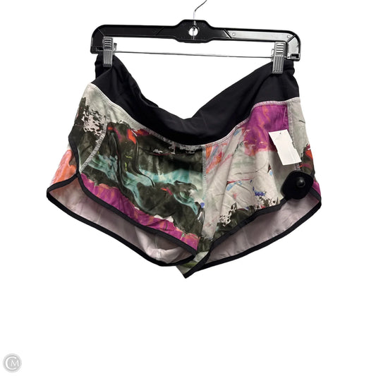 Athletic Shorts By Lululemon In Green & Purple, Size: 10