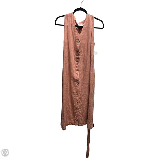 Dress Casual Midi By Liz Claiborne In Peach, Size: M