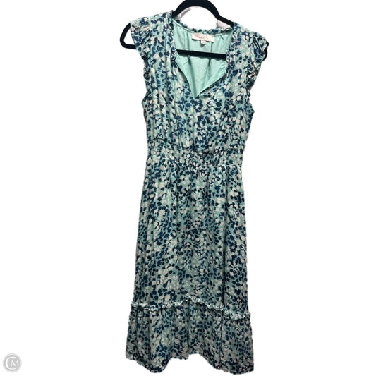 Dress Casual Midi By Loft In Blue & Green, Size: S
