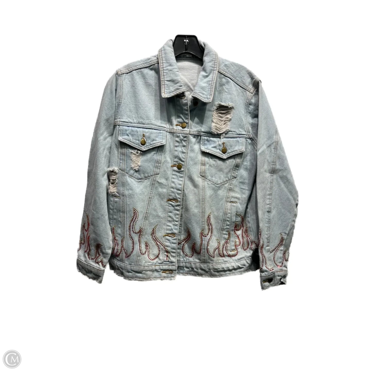 Jacket Denim By Honey Punch In Maroon, Size: M
