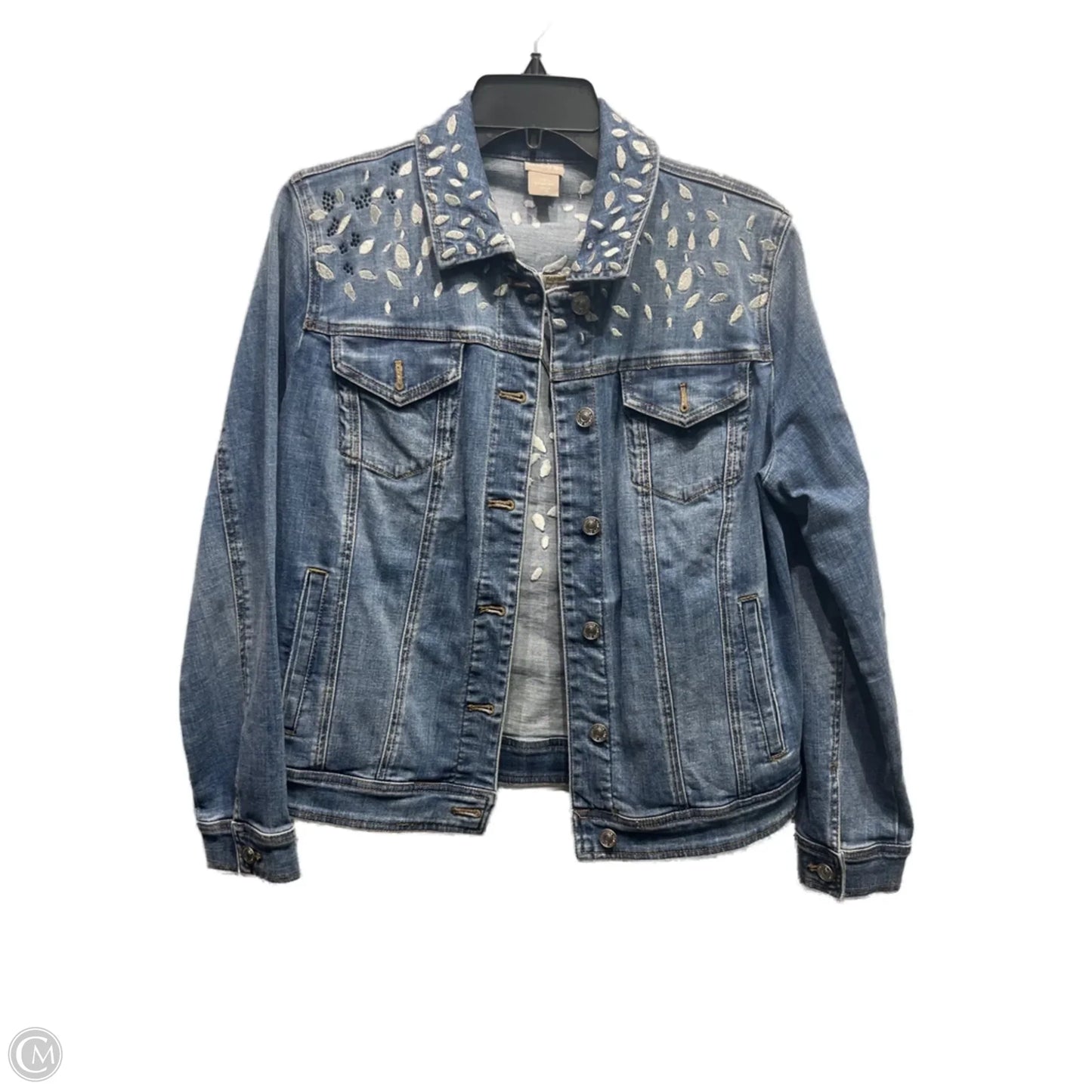 Jacket Denim By Chicos In Blue Denim, Size: M