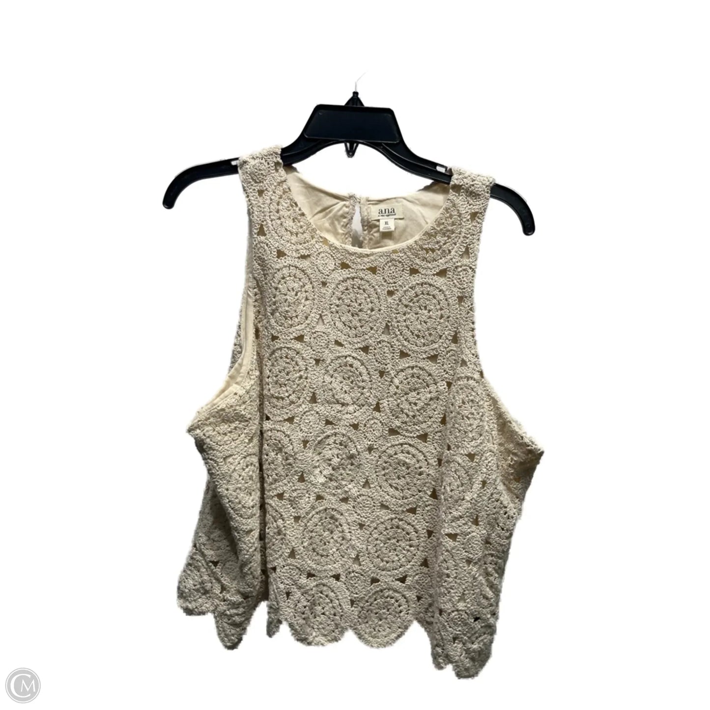 Top Sleeveless By Ana In Cream, Size: Xl