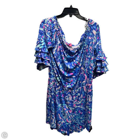 Romper Designer By Lilly Pulitzer In Blue & Pink, Size: Xl