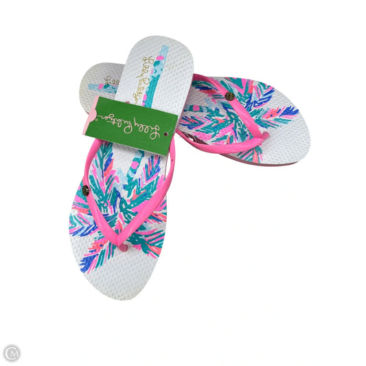 Sandals Designer By Lilly Pulitzer In Pink & White, Size: 11