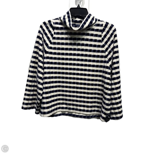 Top Long Sleeve By Madewell In Blue & Cream, Size: S