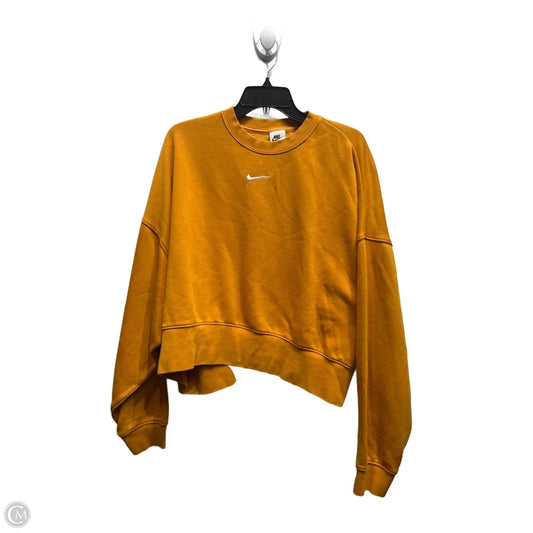 Athletic Sweatshirt Crewneck By Nike Apparel In Orange, Size: M