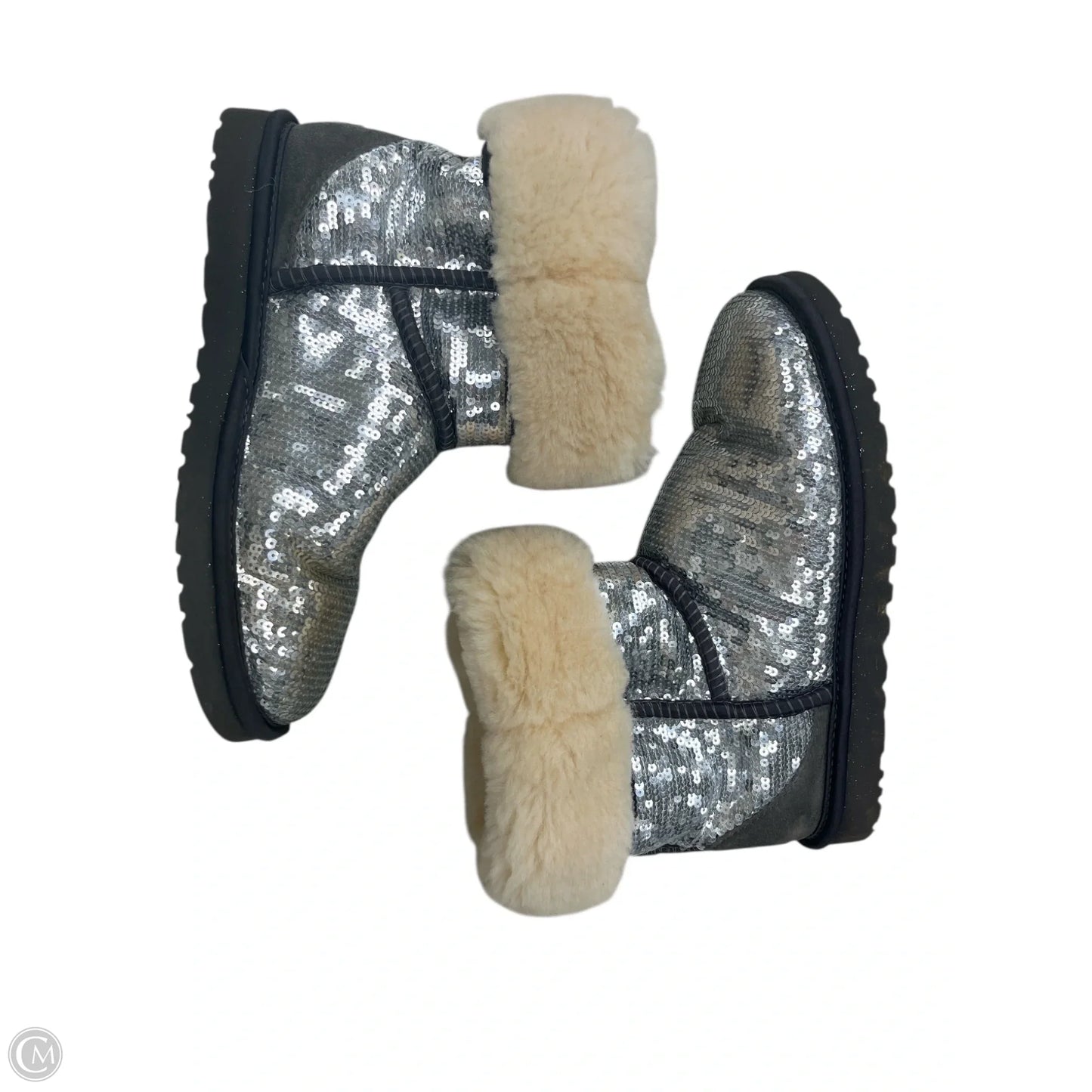 Boots Designer By Ugg In Silver, Size: 8