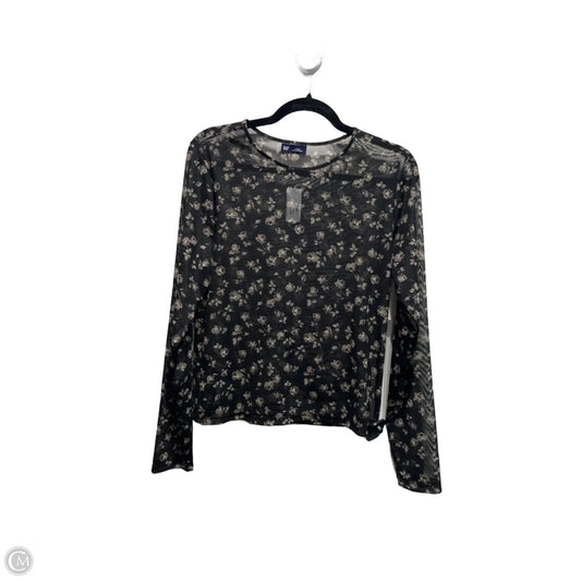 Top Long Sleeve By Gap In Black & Cream, Size: L