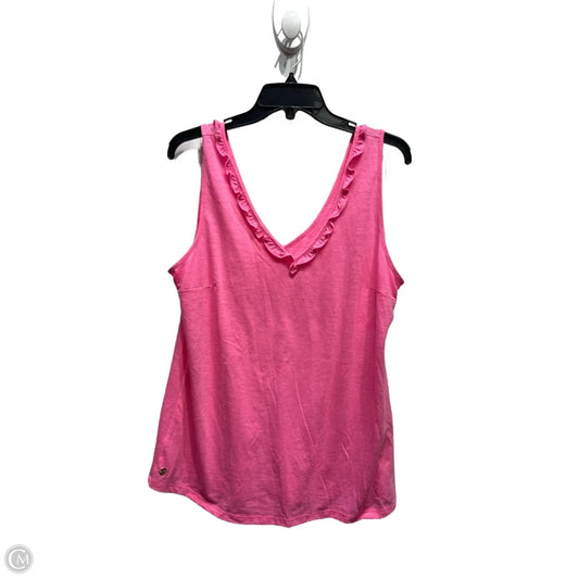 Top Sleeveless Designer By Lilly Pulitzer In Pink, Size: L