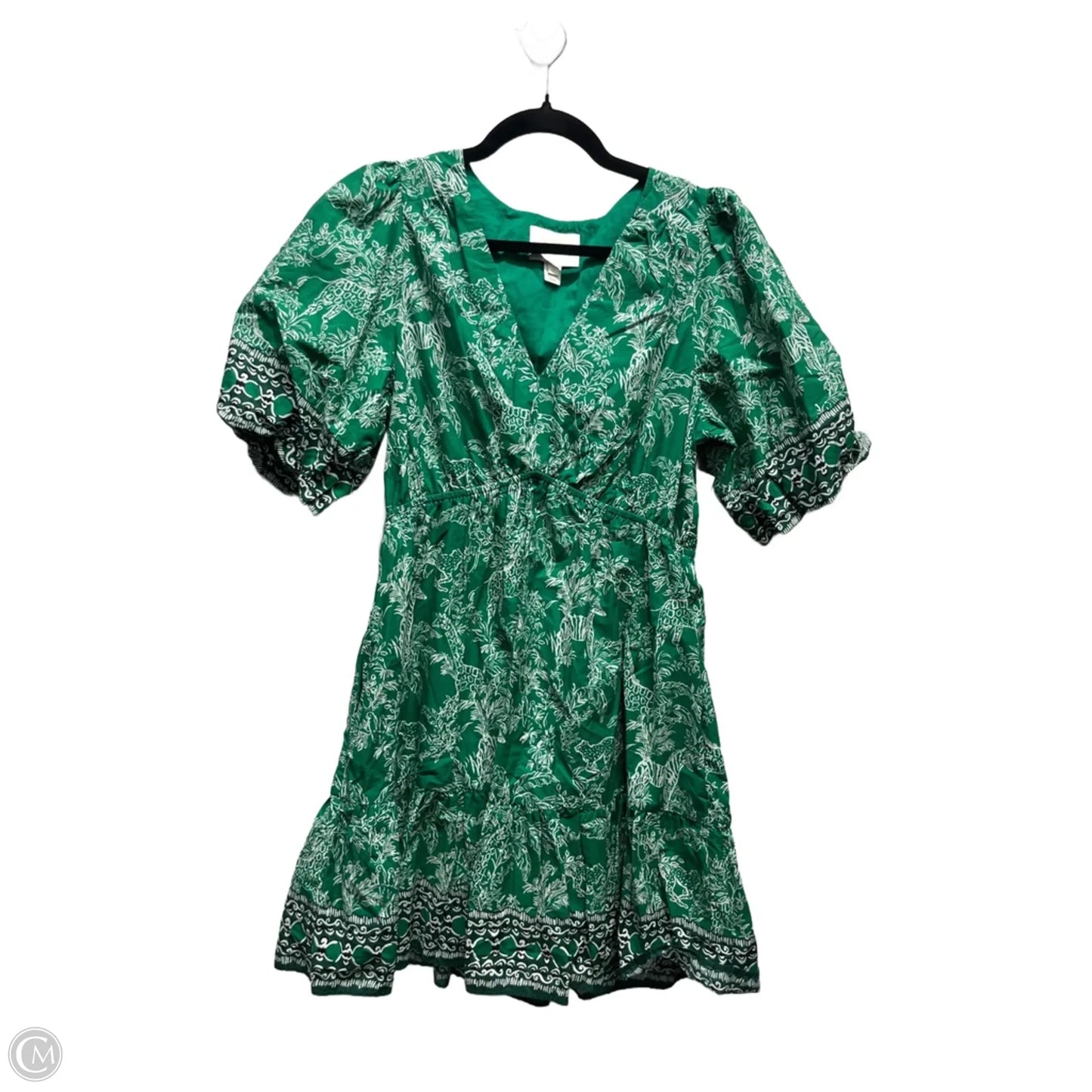 Dress Designer By Lilly Pulitzer In Green & White, Size: 10