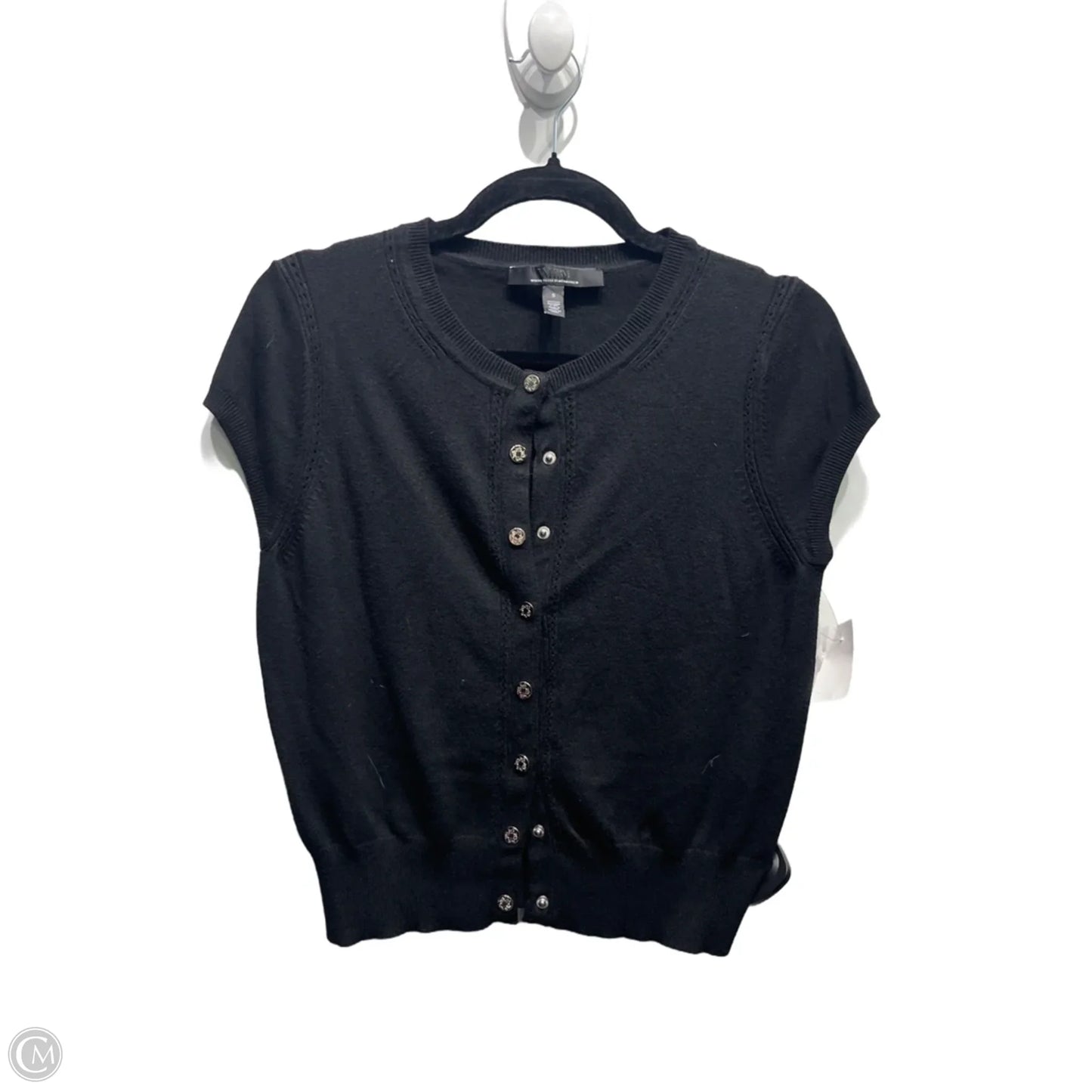 Top Short Sleeve By White House Black Market In Black, Size: S