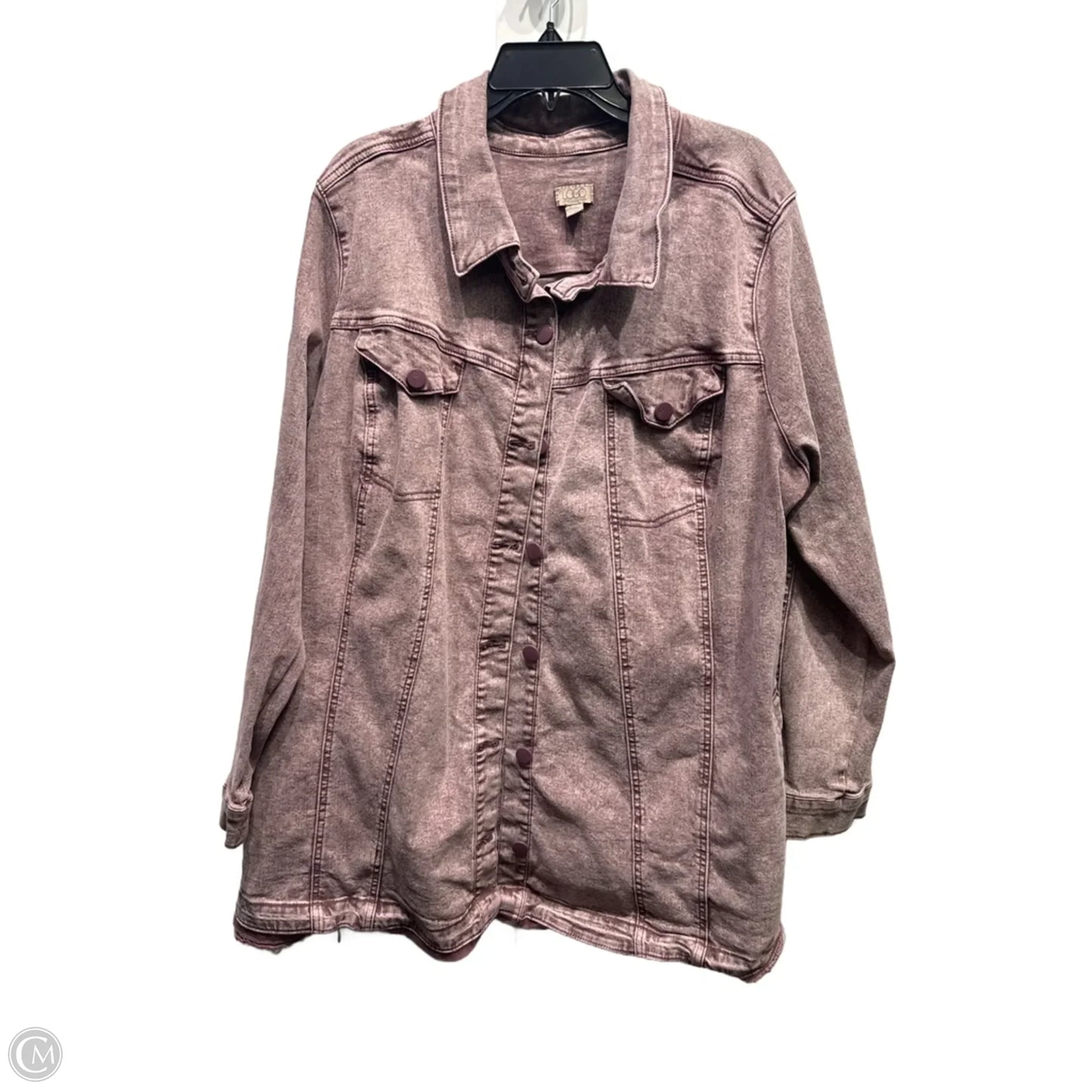 Jacket Denim By Logo In Purple, Size: 28