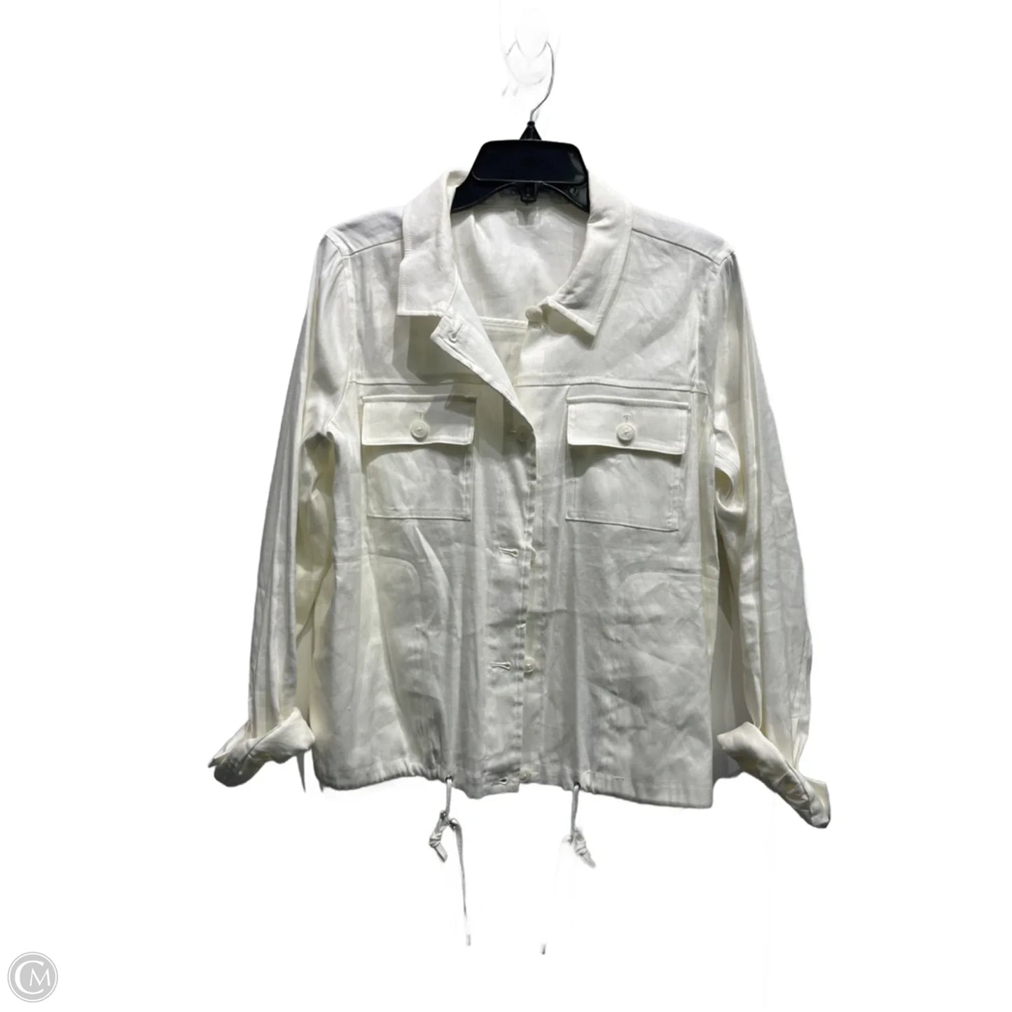 Jacket Moto By Calvin Klein In Cream, Size: M