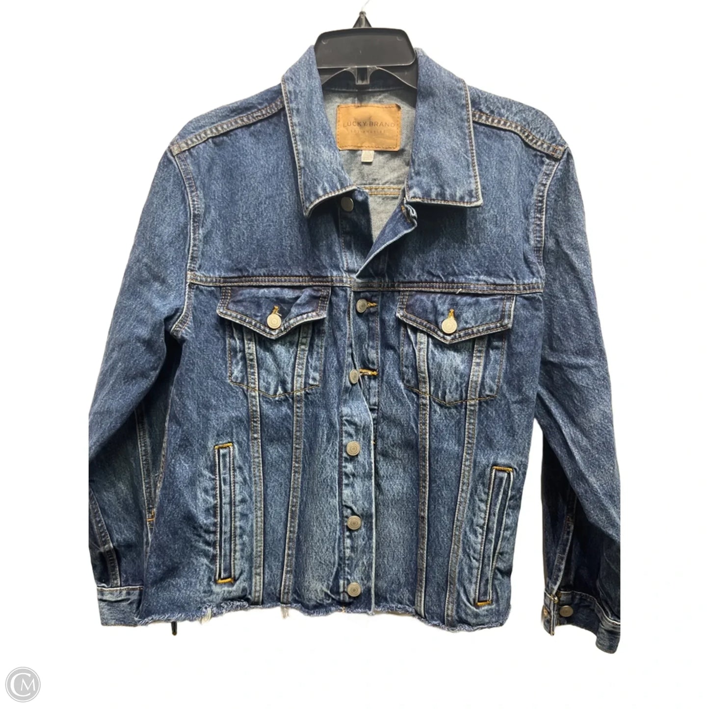 Jacket Denim By Lucky Brand In Blue, Size: L