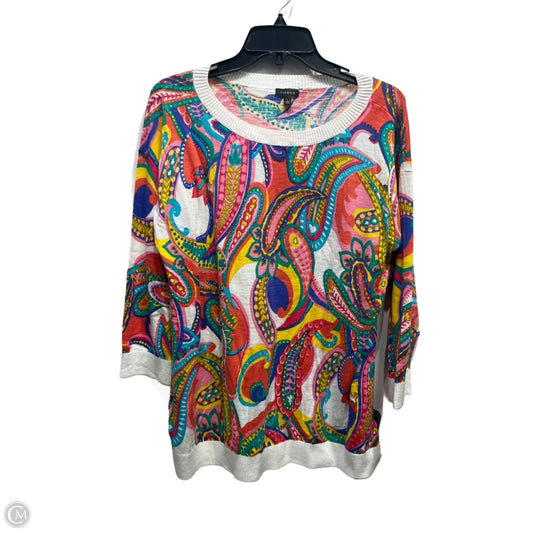 Sweater By Talbots In Blue & Pink, Size: L