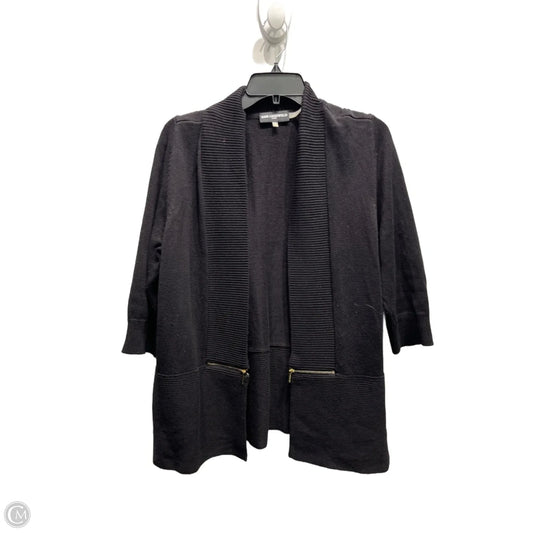 Sweater Cardigan Designer By Karl Lagerfeld In Black, Size: L