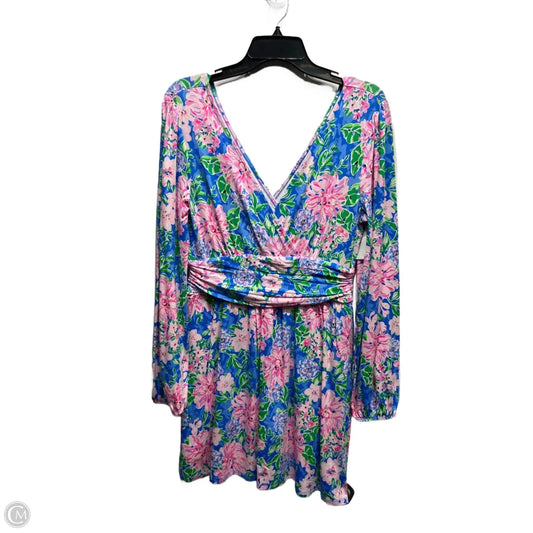 Romper Designer By Lilly Pulitzer In Blue & Pink, Size: M