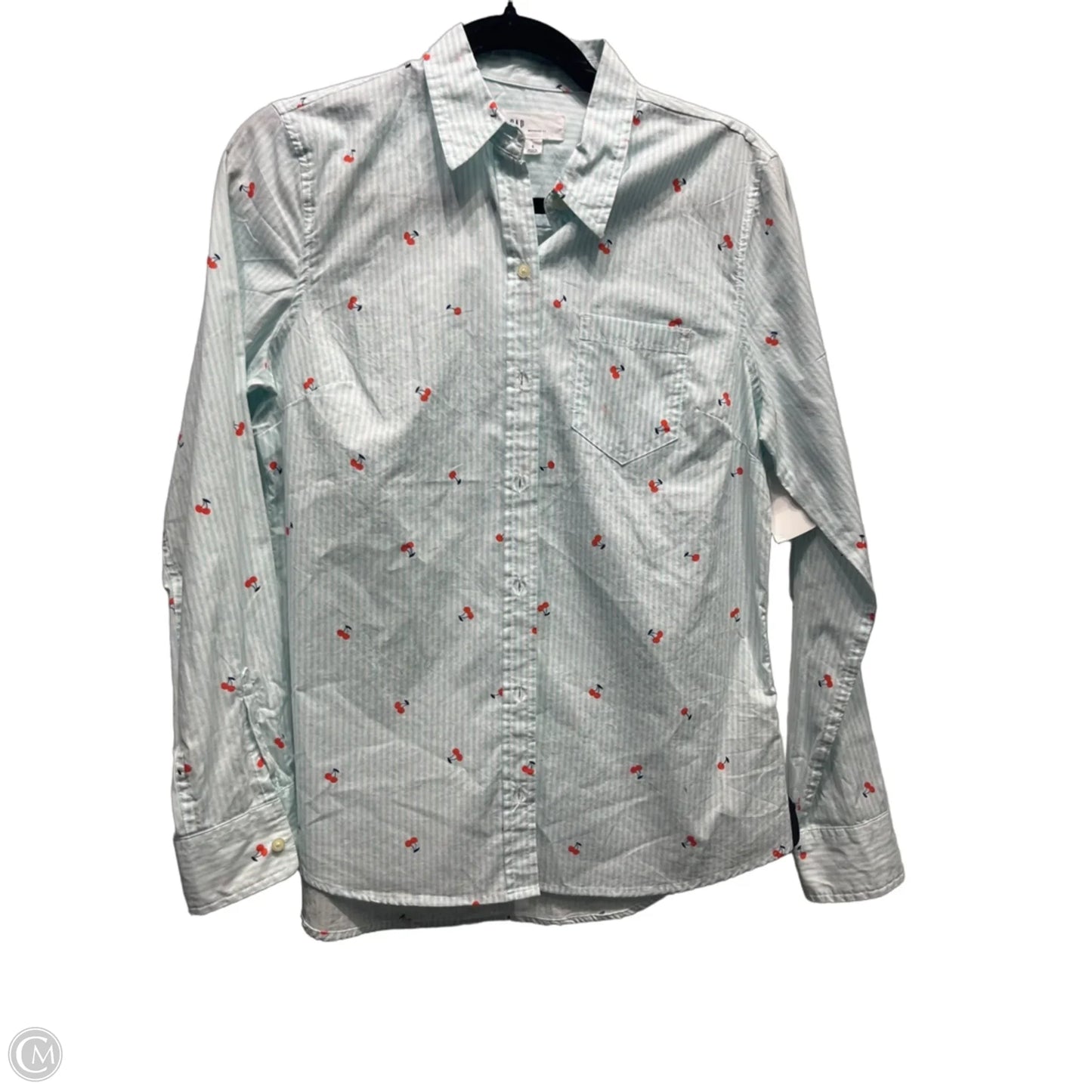 Top Long Sleeve By Gap In Blue & White, Size: S