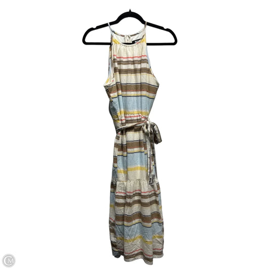 Dress Casual Midi By Dkny In Blue & Yellow, Size: 4