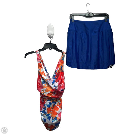Swimsuit 2pc By HILOR In Blue & Orange, Size: M