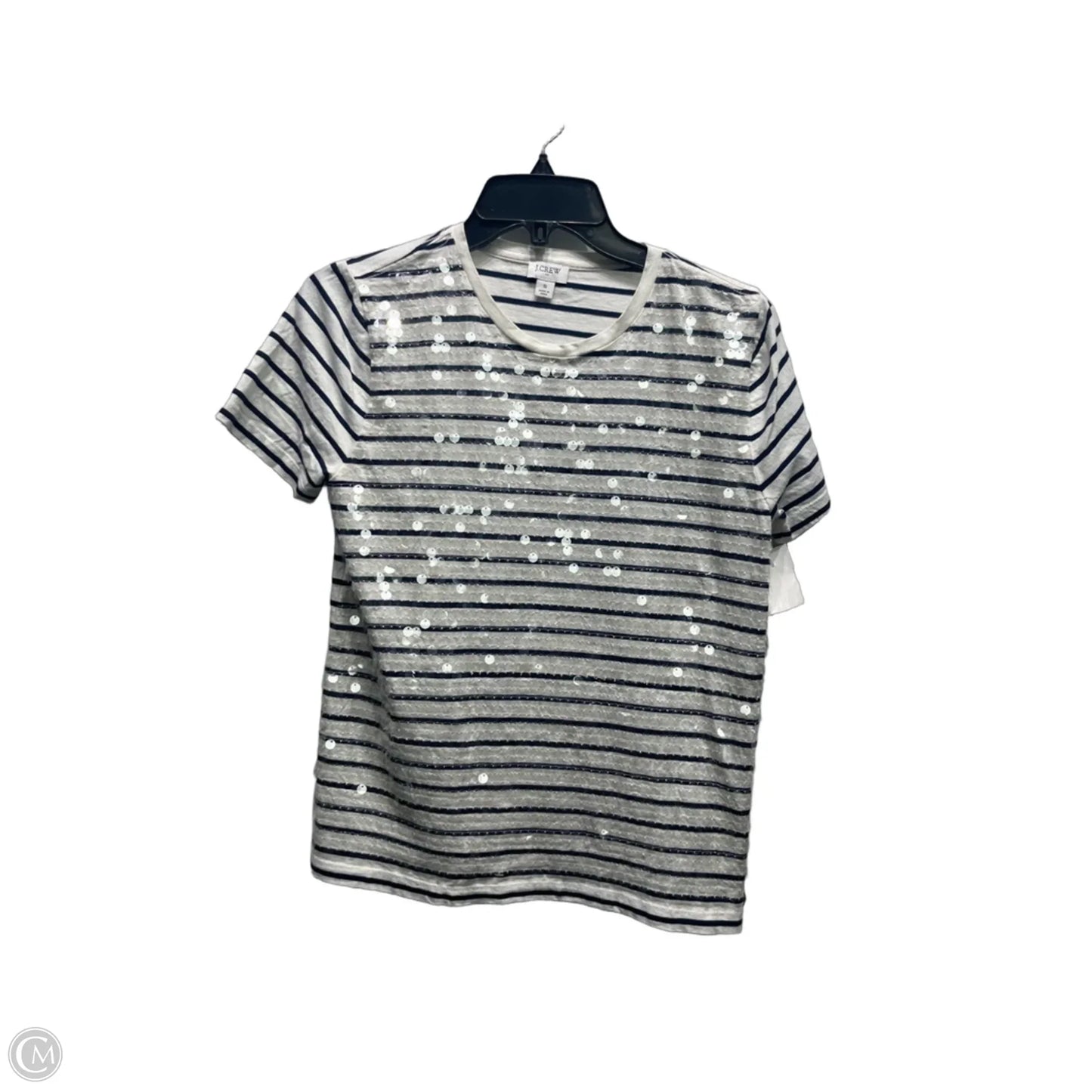 Top Short Sleeve By J. Crew In Blue & White, Size: S