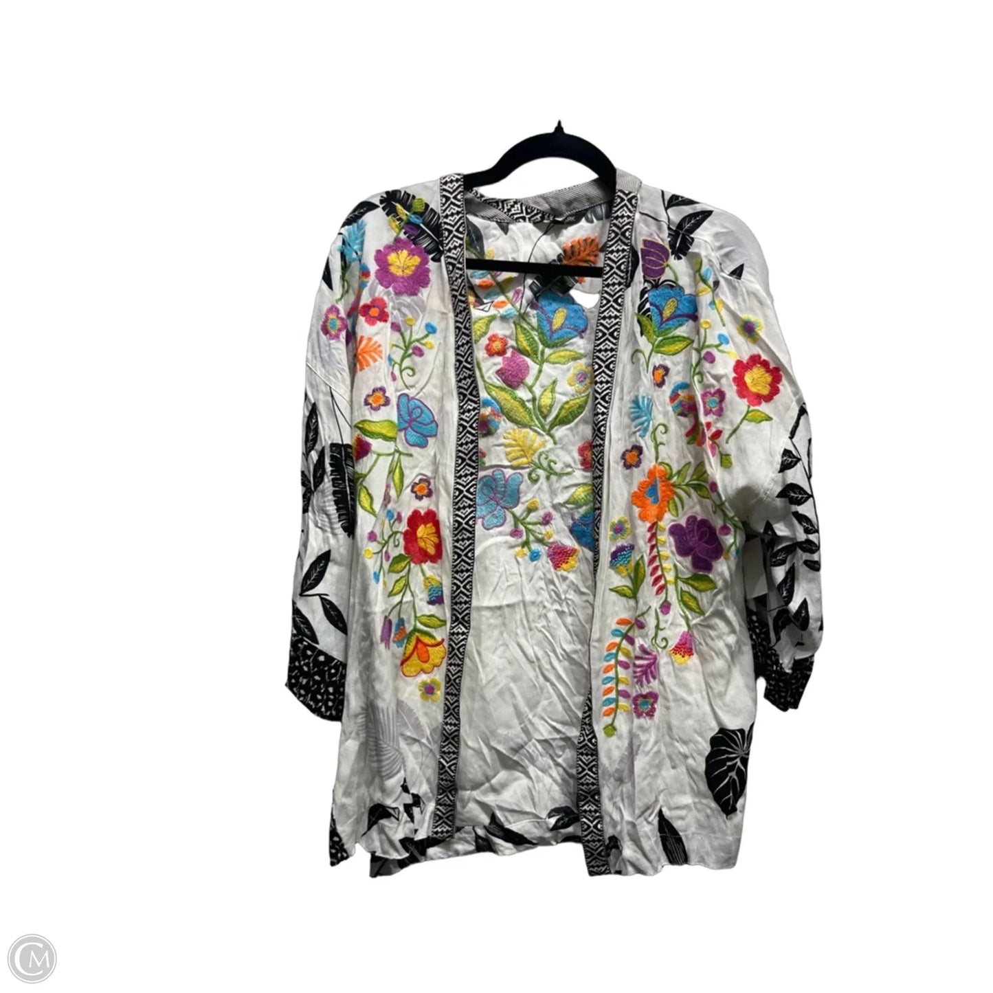 Kimono By John Mark In Red & Yellow, Size: S