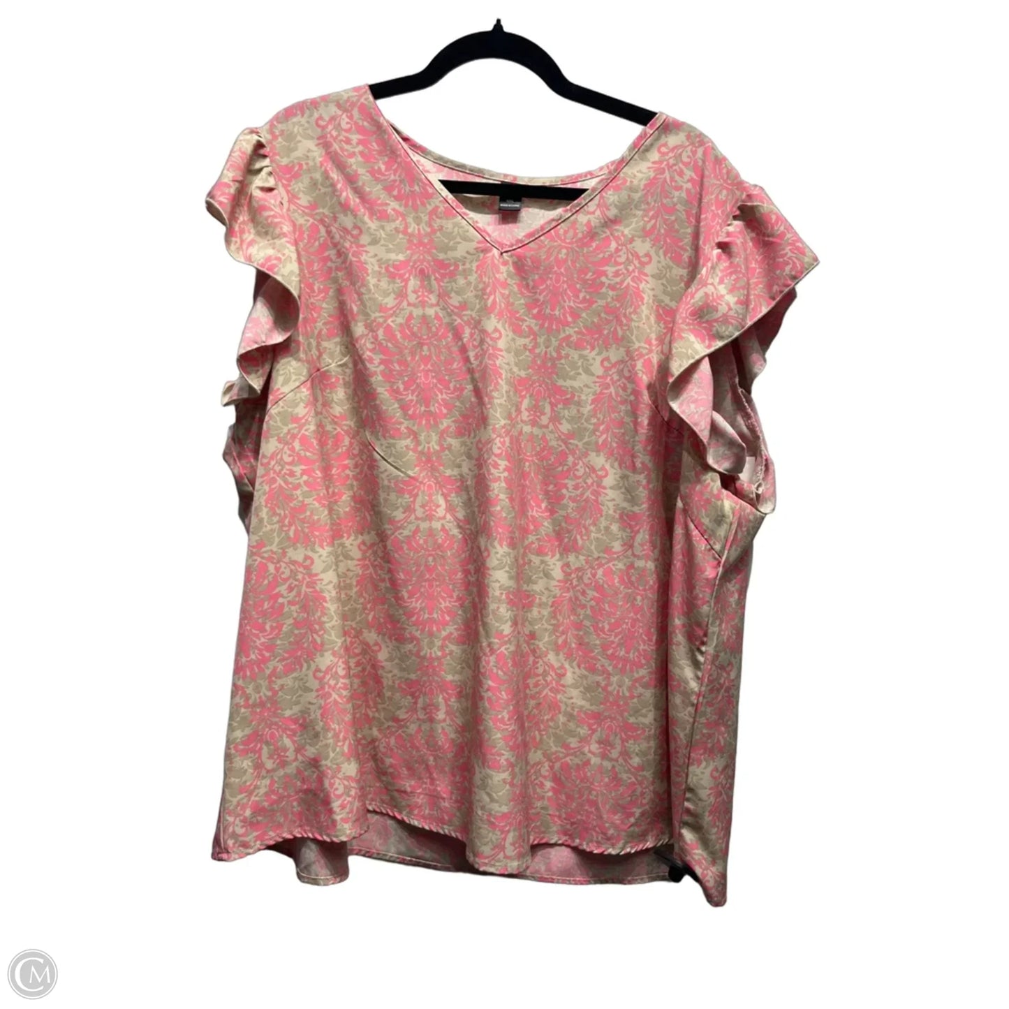 Top Short Sleeve By Shein In Pink & Tan, Size: 4x
