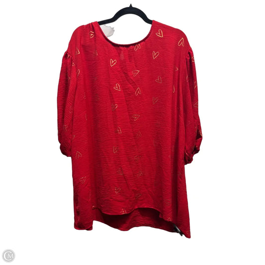 Top Short Sleeve By Clothes Mentor In Red, Size: 3x