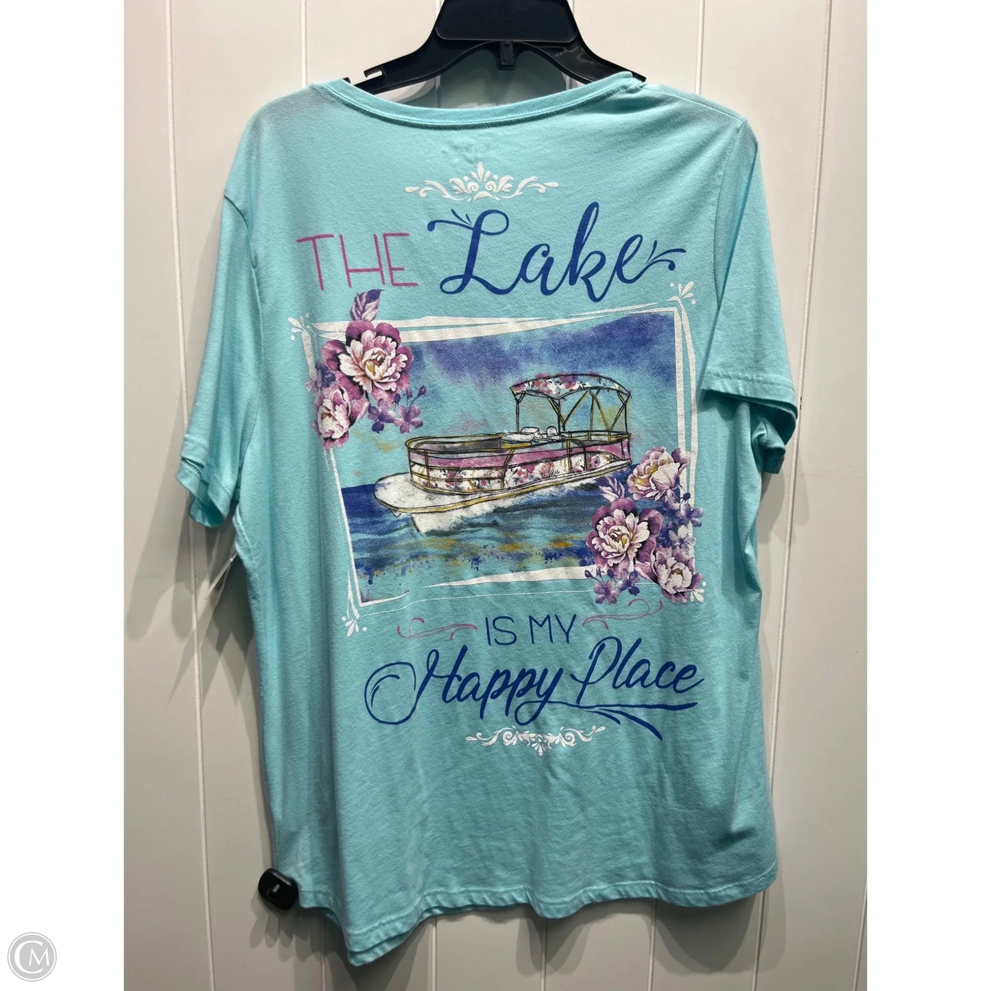 Top Short Sleeve Basic By Kim Rogers In Blue, Size: Xl