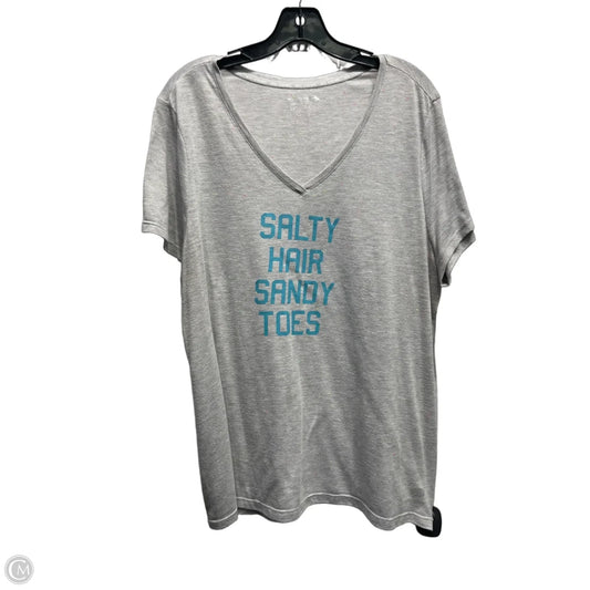 Top Short Sleeve Basic By Reel Legends In Grey, Size: 1x