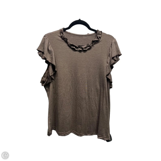 Top Short Sleeve By Clothes Mentor In Brown, Size: L