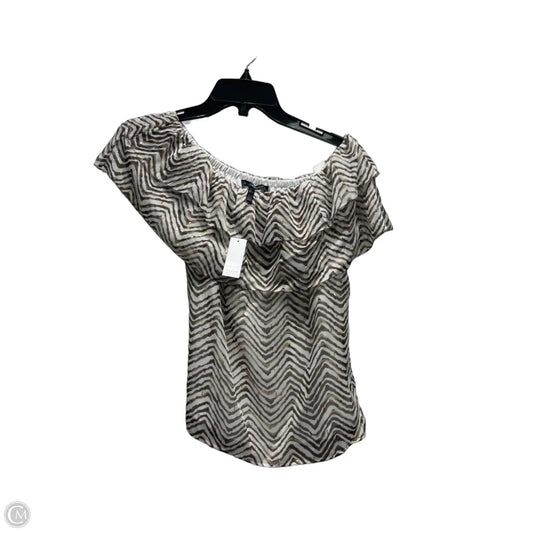Top Short Sleeve By White House Black Market In Brown & White, Size: Xxs