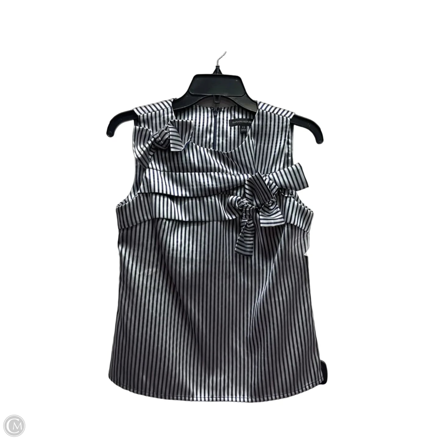 Top Sleeveless By Banana Republic In Blue & White, Size: Xs