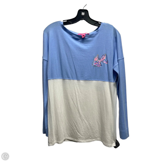 Top Long Sleeve Designer By Lilly Pulitzer In Blue & White, Size: Xs