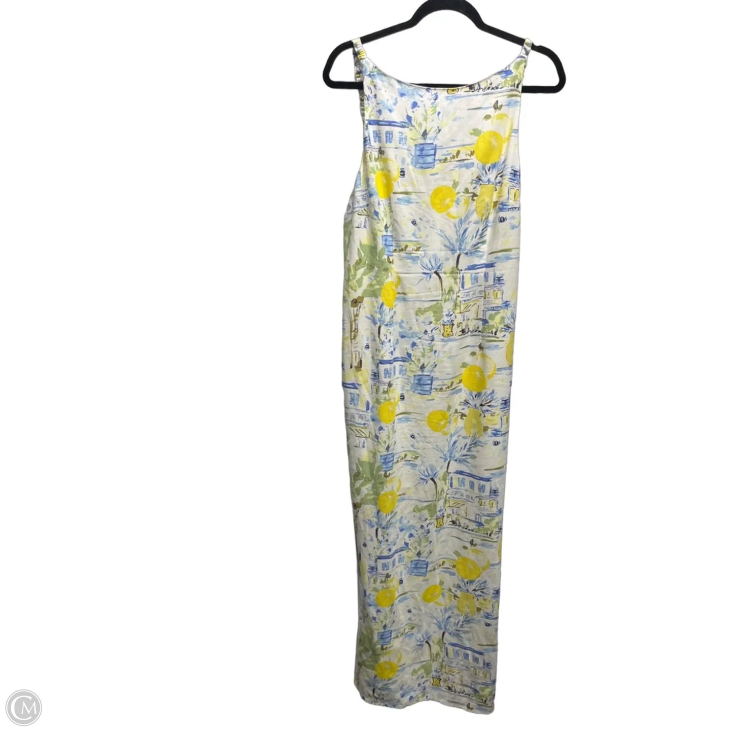 Dress Casual Maxi By Sugar Lips In Blue & Yellow, Size: L