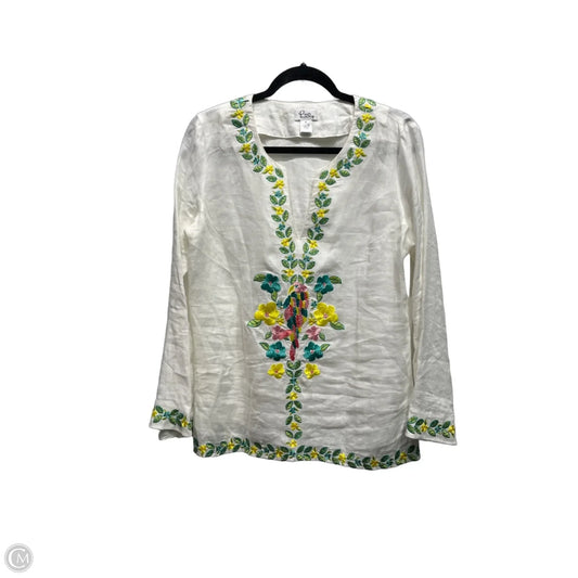 Top Long Sleeve Designer By Lilly Pulitzer In Green & Yellow, Size: S