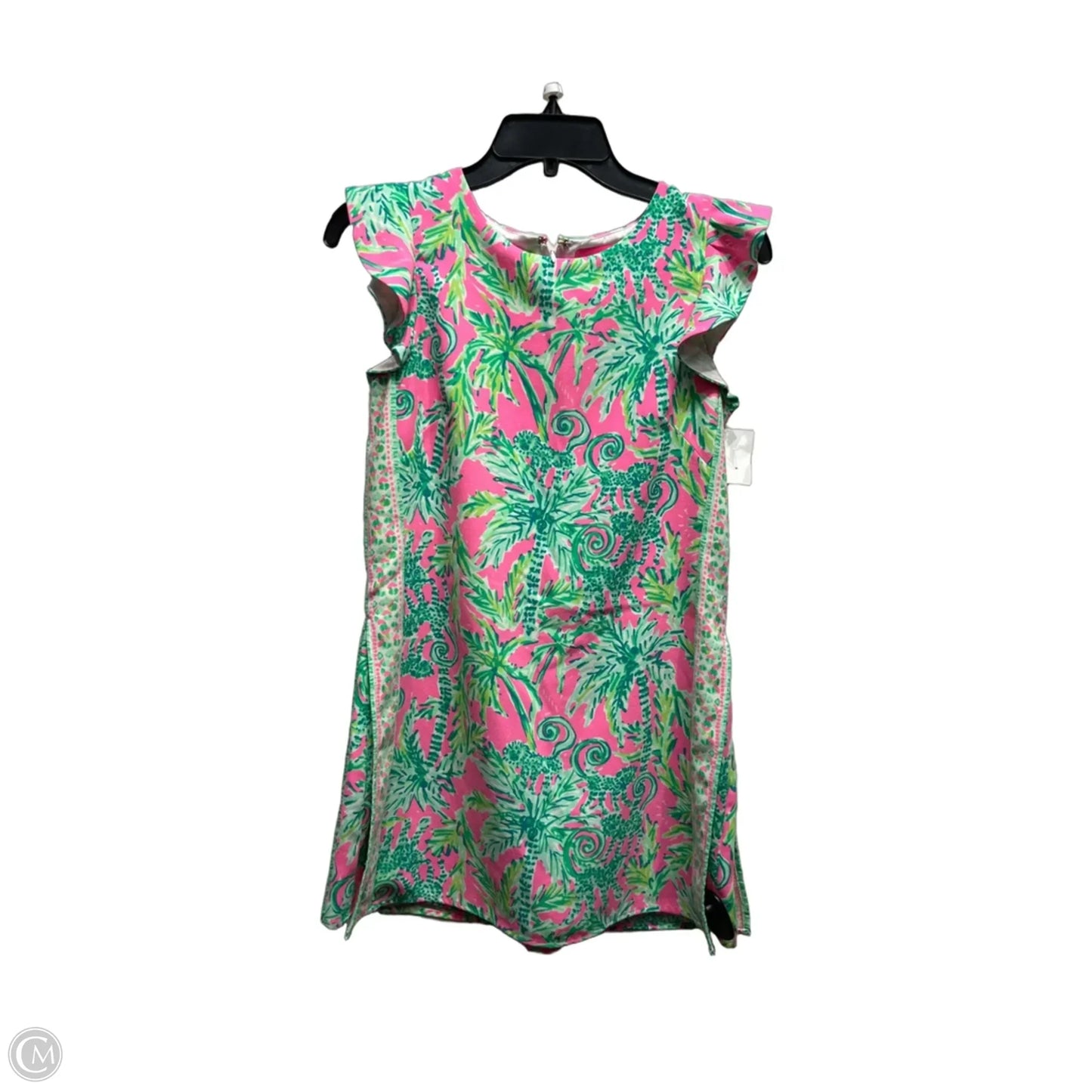 Romper Designer By Lilly Pulitzer In Green & Pink, Size: 0