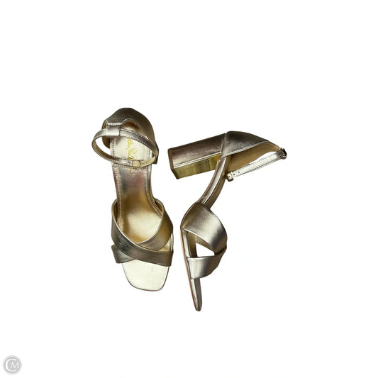 Sandals Designer By Lilly Pulitzer In Gold, Size: 9