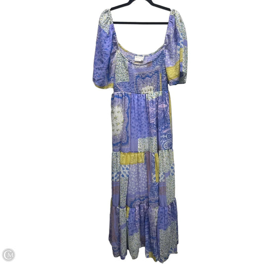 Dress Casual Maxi By Asos In Purple & Yellow, Size: 10