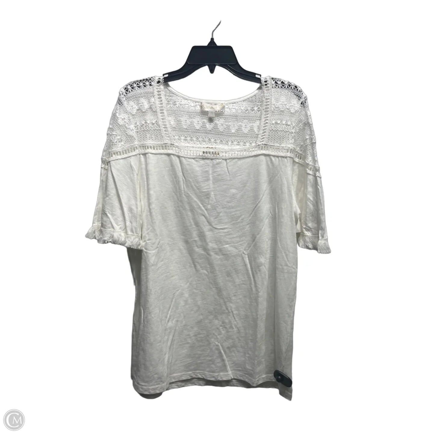 Top Short Sleeve By Suzanne Betro In White, Size: Xl