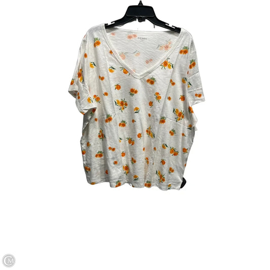 Top Short Sleeve By Old Navy In Orange & White, Size: 2x