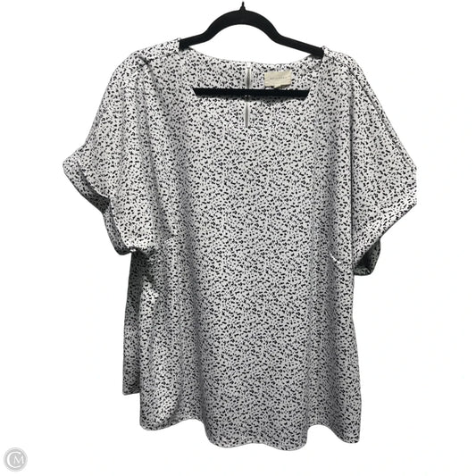 Top Short Sleeve By Melloday In Black & White, Size: 2x