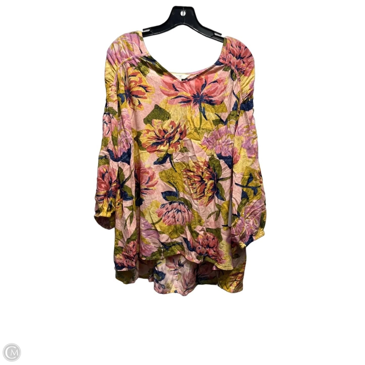 Top Long Sleeve By Terra & Sky In Pink & Purple, Size: 1x